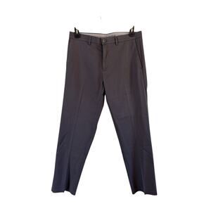 Haggar mens flat front no iron straight leg gray trousers size 34x32 EUC